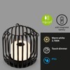 BRILONER Mini LED Table Lamp Wireless with Metal Basket, Dimmable
