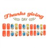 Vopintpy Fall Maple Leaf Press on Nails Thanksgiving Medium Square