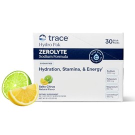 Trace Minerals- ZeroLyte (Citrus Salado)  Mezcla de bebida en polvo de electrolitos sin azcar  Hidratacin, inmunidad y energa S                       