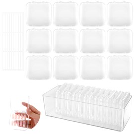 36 Pcs Press on Nail Storage Box Container All-In-One Clear 3 pcs Double Sided Tape Acrylic Display Fake Nail 3 Big Storage Box Organizer Case Artificial False Nail Boxes Packaging for Press Ons
