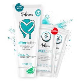 Inkness After Tattoo Cream 100 ml Care Cream for Fresh Tattoos - 98.8% Natural Ingredients - Non-Greasy - Revitalises and Protects Skin During the Healing Phase - Includes Daily Care
