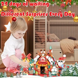 Advent Calendar 2024 for Kids, 24 Boxes of Christmas Countdown Advent Calendars, 12 In 1 Christmas Dessert House Advent Calendar 2024 Building Blocks Toy Set