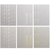 6 Blätter Französische Linien Nagelsticker,Gold Silber French Linie Kurve Welle