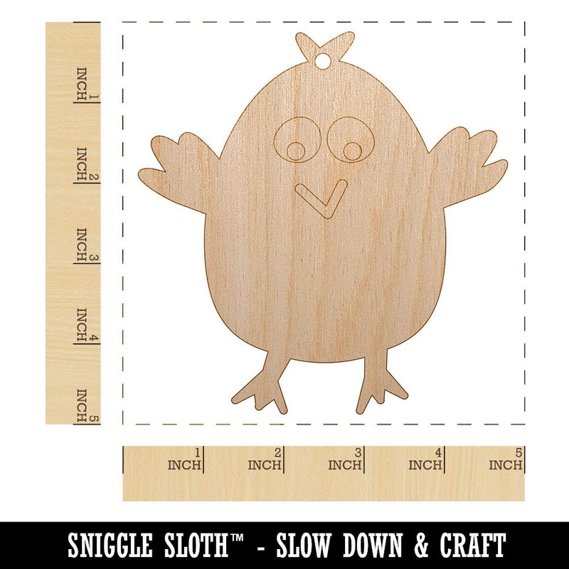 Sniggle Sloth Wary Chicken Unfinished Craft Wood Holiday Christmas Tree