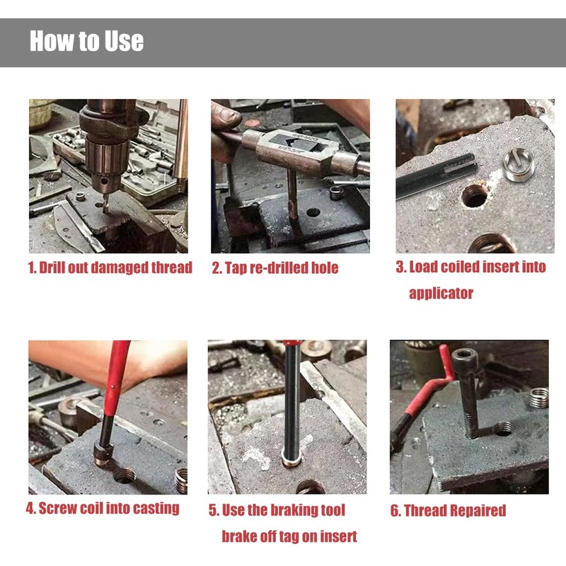 Yakamoz 30Pcs M8 Thread Repair Kit Metric M8 x 1.25