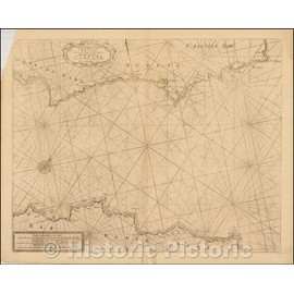 Historic Map - Coast of Spain and The contiguous Parts of The Barbary Coast, Granada, Murcia and Valencia Sea Chart, Cape de Gata to Cape S. Marin, 1740 - Vintage Wall Art 24in x 20in