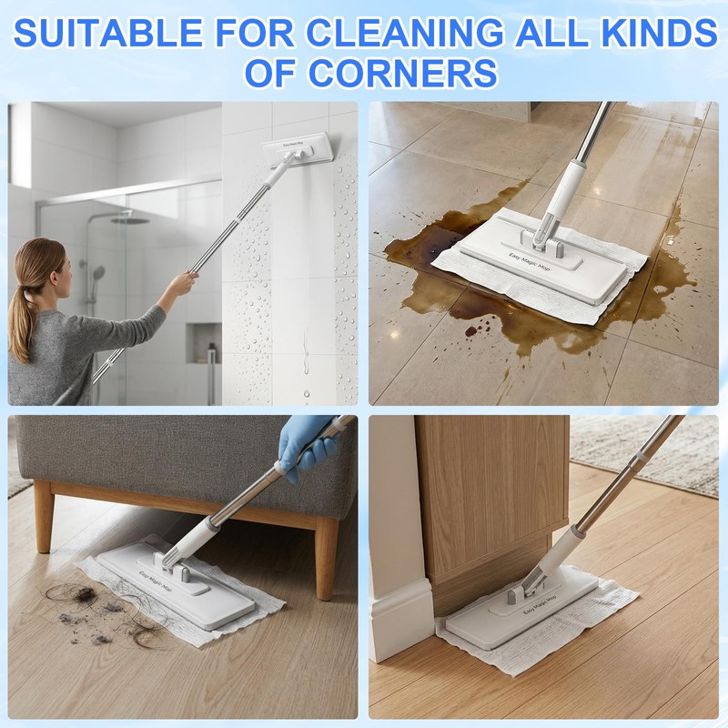 Snap Grip Mini Mop - Lazy Dust Mop with Locking