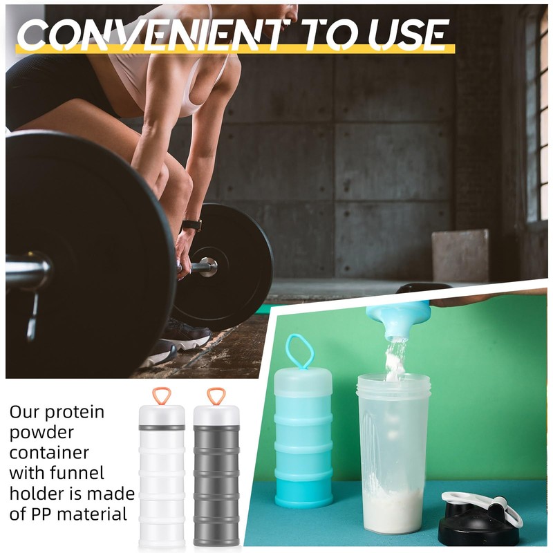 Baderke 4 Pcs Protein Powder Container 5 Layers Stackable Leakproof