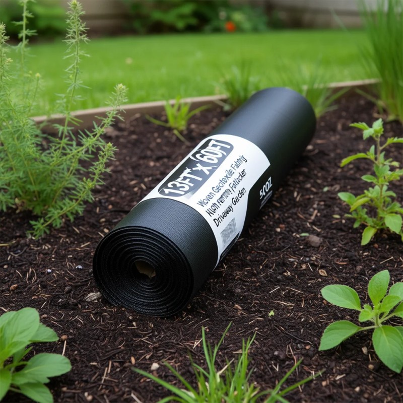 Woven Geotextile Fabric 13FT X 60FT Heavy Duty Weed Blocker