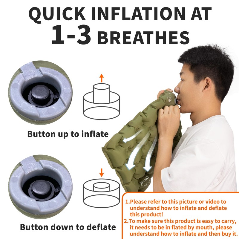 ONTYZZ Green Inflatable Air Seat Cushion Lightweight Inflatable Seat Stadium