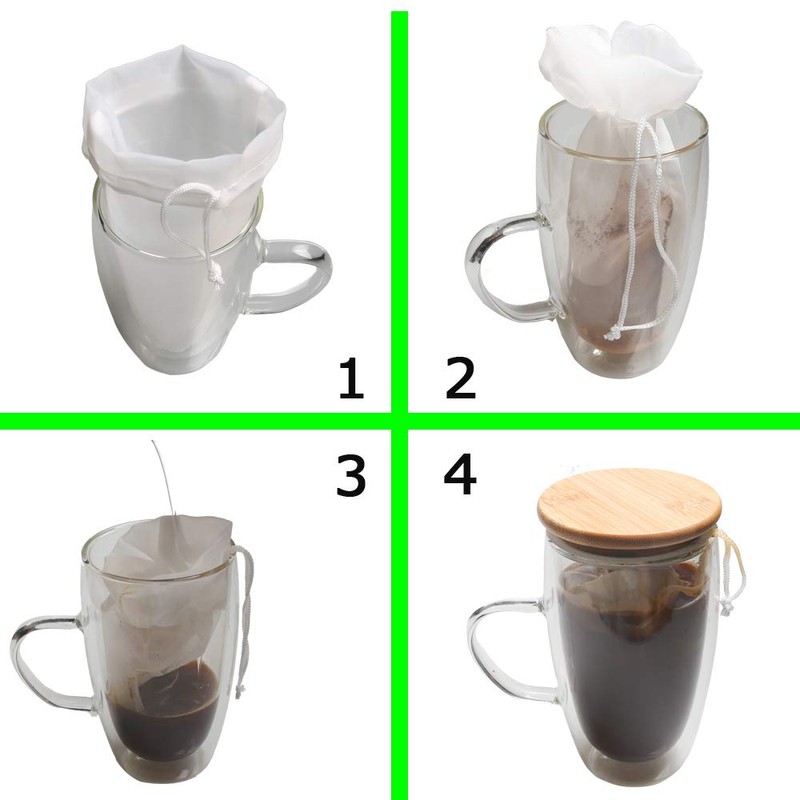 Tinnkee 2 Pack Cold Brew Coffee Bag,120 Micro Food Grade