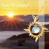 REDSUN Sun Necklace 925 Sterling Silver Opal/Moonstone Sun Necklace Gold