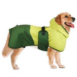 Leletail Dog Raincoat Waterproof Reflective Rain Coat with Adjustable Belly Strap & Leg Straps, Hooded Dog Rain Jacket with Leash Hole, Windproof Puppy Rain Gear for Small Medium Large Dogs
