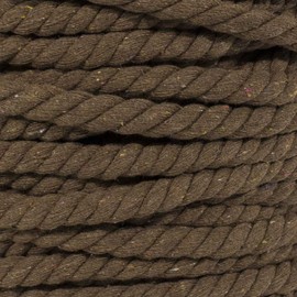 Super Soft 3 Strand Twisted Cotton Rope (Brown, 1/2 Inch x 10 Feet)