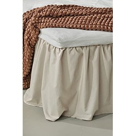 Jotex Zack Valance Bed Skirt, 100% High-Quality Organic Cotton, Height 45 cm, Beige, 90 x 200 cm