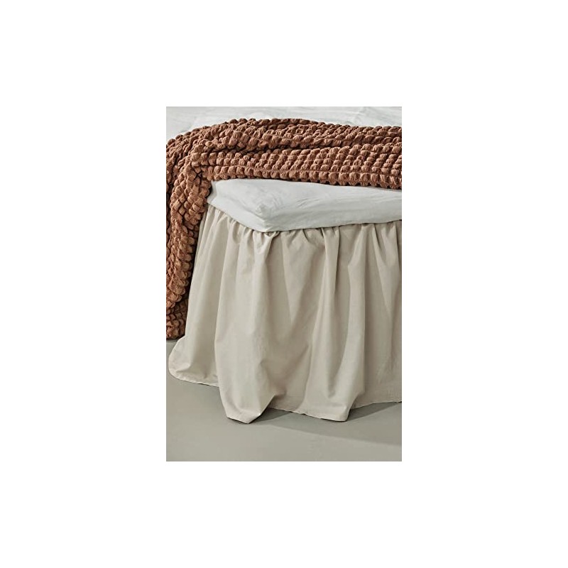 Jotex Zack Valance Bed Skirt, 100% High-Quality Organic Cotton, Height