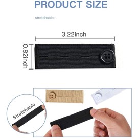 4 Pack Premium Elastic Waist Extenders - Adjustable Button Extender for Maternity & Casual Pants