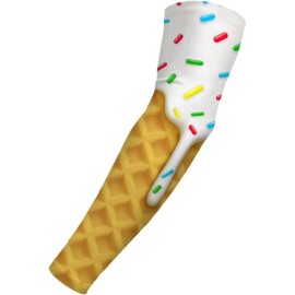 Power Energy Sports Vanilla Ice Cream Cone Sprinkles Football Baseball Compression Arm Sleeve - YL