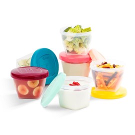 Babymoov Babybols Pack de 6 Contenedores de Conservación sin BPA, Multicolor (Yellow/Pink/Purple/Blue), 6 x 180 ml