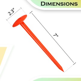 FEBTECH - Septic Tank Marker - 2.3" x 7" - Suitable Property line Markers for Protecting Your Septic Tank and Property Boundary with Solid and Sturdy Survey Stakes - Pack of 16 Pcs + 1 Hammer