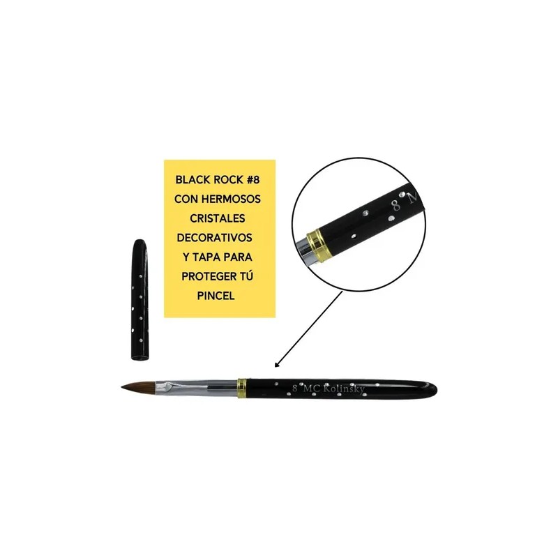 Pack De 2 Pinceles Kolinsky Black Rock 8 Uñas. Mc