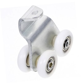 Operitacx Sliding Door Pulley Doors Heavy Replacement Durable Rollers Pulleys Barn Door Roller Guide Wheels Adjustable Slider Curved with Mute Sliding Pulley Door Accessories Silver Metal