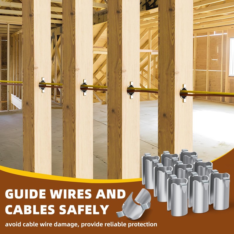 HEIWUKONG 100-Pack Smart Shield Nail Guard for Wire Cable, Stud