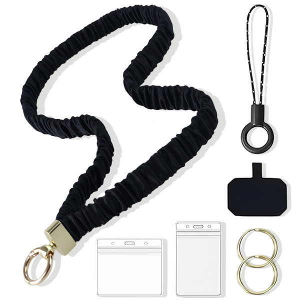 Scrunchie Lanyard for ID Badge and Keys – Soft Elastic