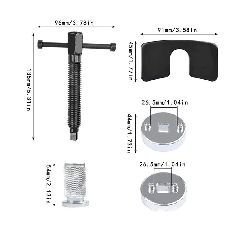 Brake Caliper Piston Rewind Wind Back Tool, Drive Dual Pin