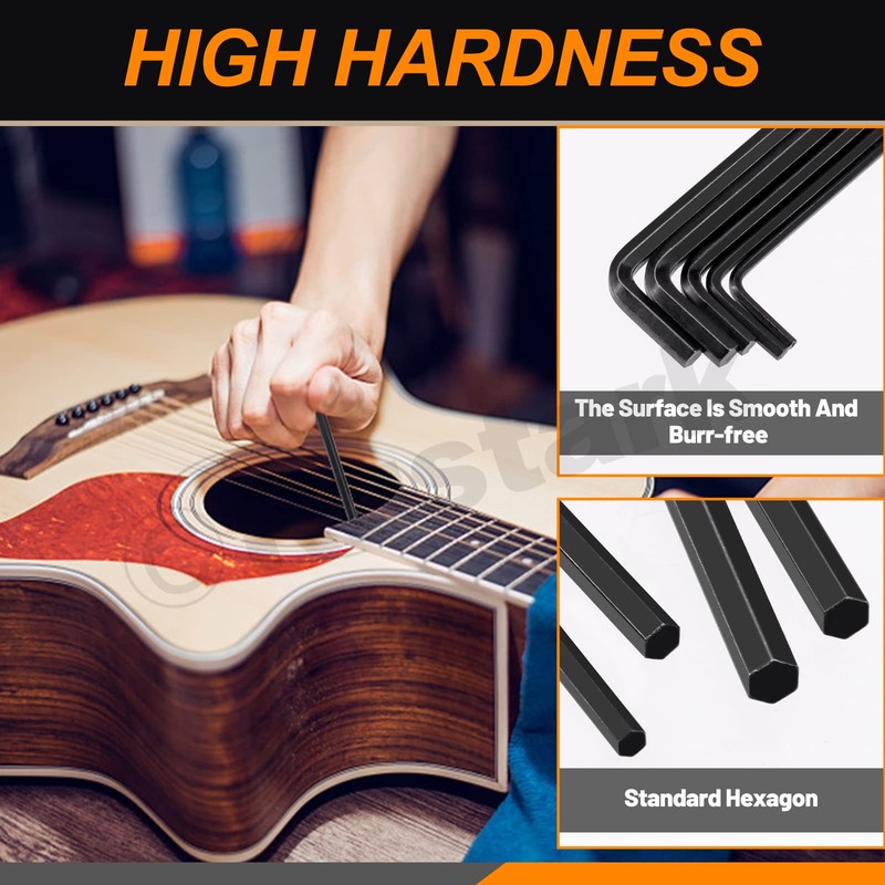 Rustark 13Pcs Guitar Allen Wrench Truss Rod Wrench Set, 4mm