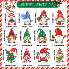 BBTO 12 Pcs Christmas Yard Sign Gnome Yard Stake Holiday Outdoor Garden Signs with Stakes for Outdoor Xmas Yard Lawn Sign for Home Garden Lawn Pathway Walkway