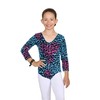 Hamishkane Kids Girls Long Sleeve Crew Neck Leopard Print Gymnastics