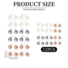 Safety Pins Clothes Pearl Modesty Small Cinch Clip Waist, 12Pcs