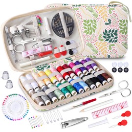 Sewing Kit with Leaf Case, Complete Threads and Needles Set, Basic Sewing Accessories 24Pcs Thread Spool for Adults, DIY, Home, Travel & Emergency – Compact and Portable
