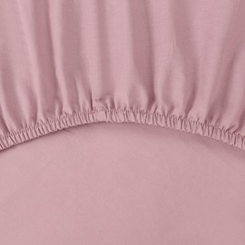 Eurofirany - Fitted Sheet 100 x 200 cm - Basic Cotton Flat Sheet with Elastic Band, Durable - for Thick Mattresses 30 cm Deep Pocket - Many Colours, Powder