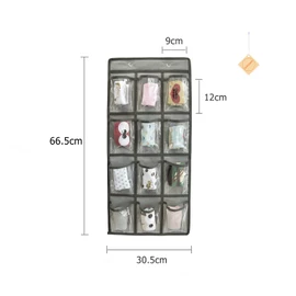 SURCHAR Wall Pocket Calendar Pocket Clear Wall-mounted Storage Pocket Transparent Pocket Calendar Hanging Pocket Closet Small Item Storage Pocket Storage Bag with Hook 2 Sizes 12/36 Pockets (Gray, 12