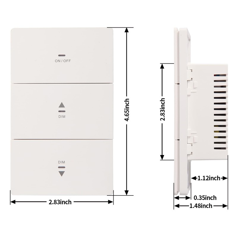 0-10V Dimmer Switch for LED Lights, Push Button Dimmer Light