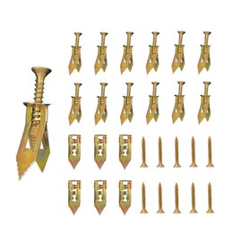 100 Pcs Self Drilling Drywall Anchors with Screws, Self-Drilling Anchors, 50 Sheetrock Anchors & 50 Self Tapping Screws, Easy Application No Drill Or Holes in Wall, for Curtains, Shelves, Cabinets
