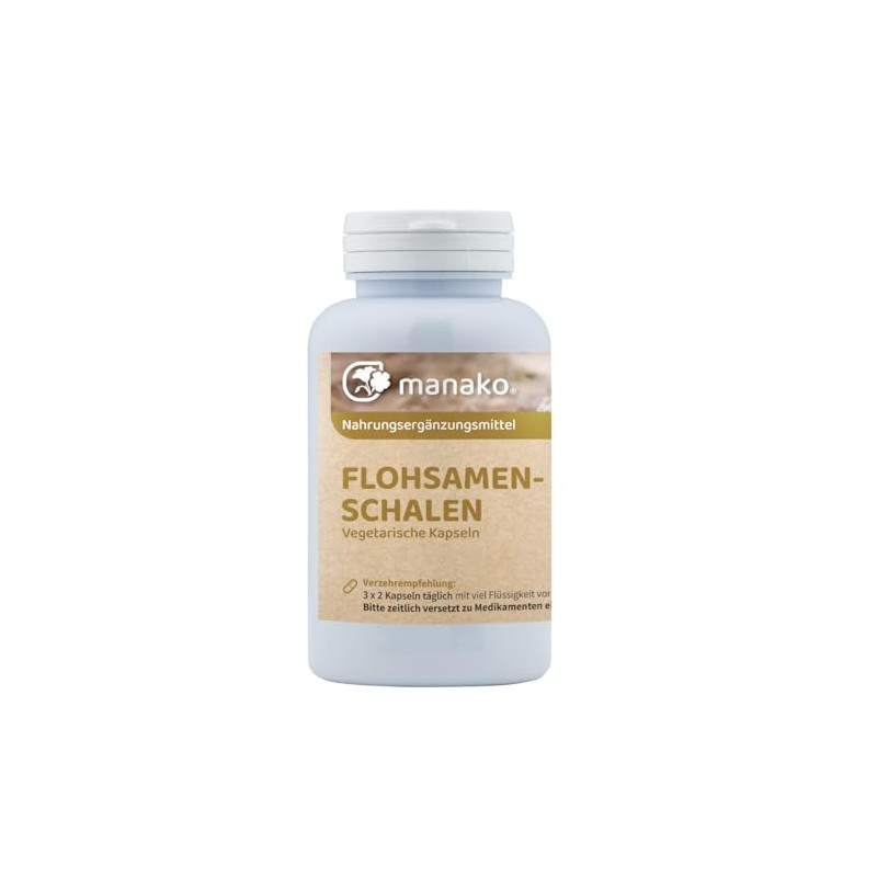 manako Psyllium Husks Vegetarian Capsules, Pack of 120, 72 g