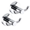 2PCS Towel Holder Hooks Stainless Steel Brass Chrome Double Door