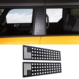 RAZPOY for Bronco B Pillar Post Panel Cover, American Flag Rear Door Window Decal Trim Compatible with Ford Bronco Accessories 4-Door 2021-2025 (Not for Bronco Sport)