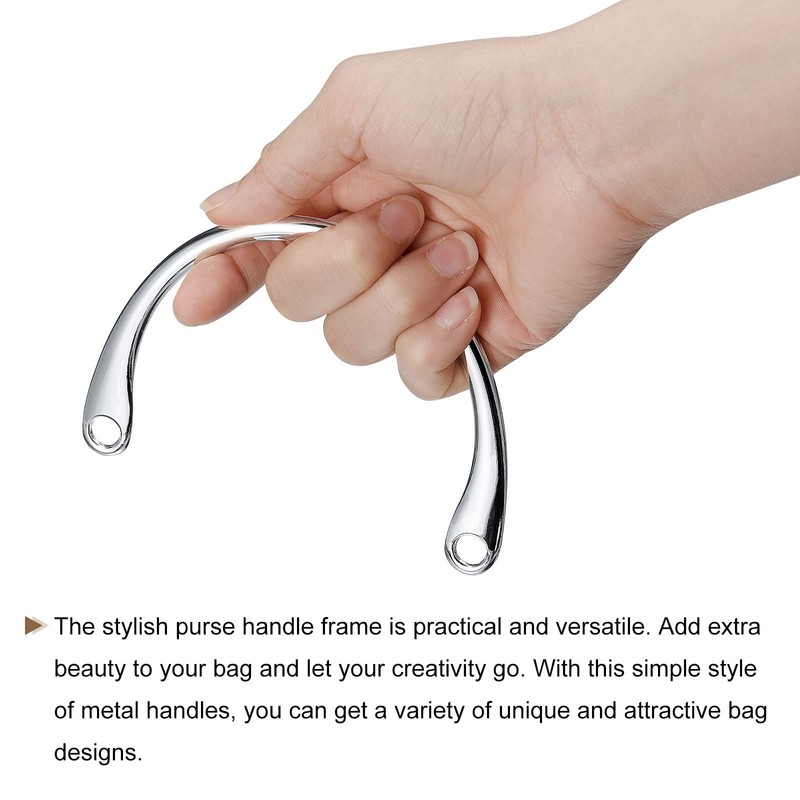 sourcing map Pack of 2 Semicircular Handbag Handle Frame, 4.8