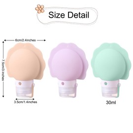 3 pcs Portable Travel Bottles, 1 oz Silicone Travel Bottles for Toiletries, Leak Proof Travel Containers for Toiletries for Lotions/Creams/Shampoo/Conditioner (1oz purple+orange+ green)