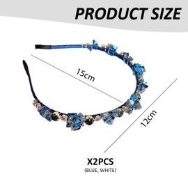 2 Pieces Crystal Rhinestone Headbands, Elegant Headbands, Shiny Headbands, Women's Hair Accessories, Women's Thin Hair Bands, Clothing Accessories, Hair Accessories