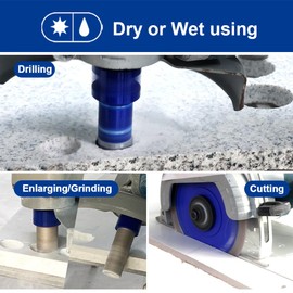 SHDIATOOL Diamond Drill Core Bits Set Milling Bits for Porcelain Hole Saw Cutter for Tile Marble Ceramic Granite Saw Blade Kit 5/8-inch-11 6pieces