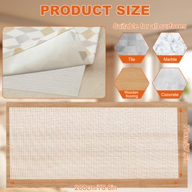 Farerkass Non-Slip Mat for Carpet, 70 x 200 cm, Non-Slip Carpet Underlay, Non-Slip Mat Carpets, Cut to Size, Carpet Non-Slip Underlay for Carpet, Drawer, Car Boot (White)