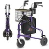Nova Joy Traveler Folding 3 Wheel Walker with Tray, Basket