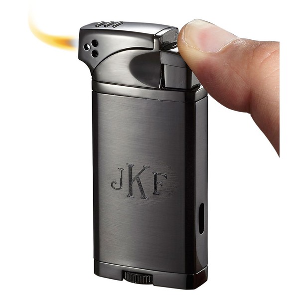 Personalized Visol Brushed Gun Pipe and Cigar Lighter with Free Engraving