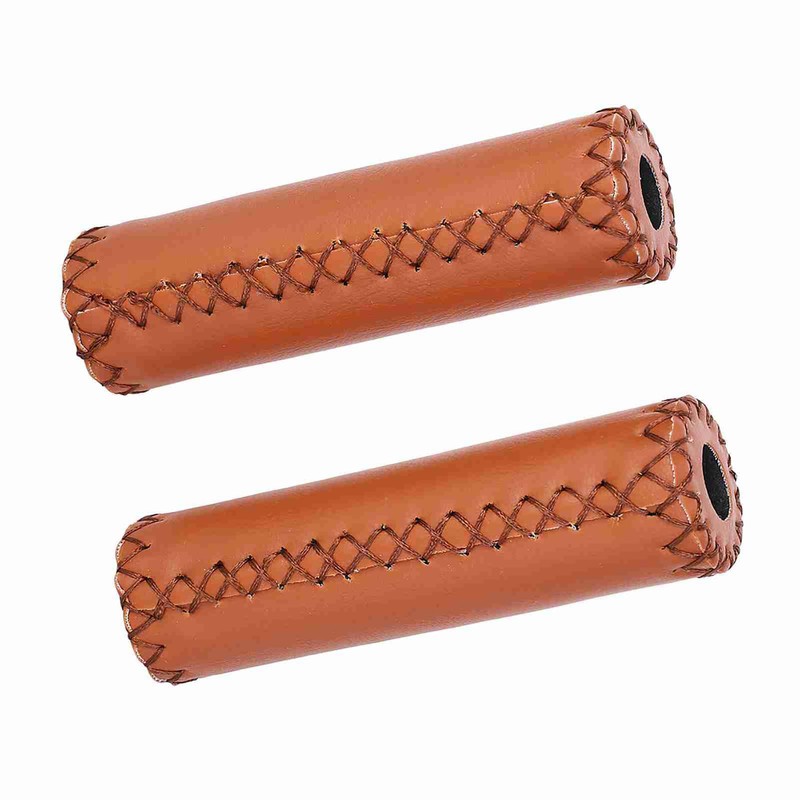 Handlebar Grips Three Color Retro Leather Bike Cover Grip for