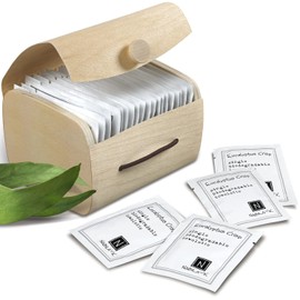 Nabila K - Moist Towelettes - Individually Wrapped - Single Use - Alcohol-Free - Plant & Mineral Based - Natural Ingredients - Travel Size - Bamboo Case - Disposable Towels - Eucalyptus Crisp - 20 Ct